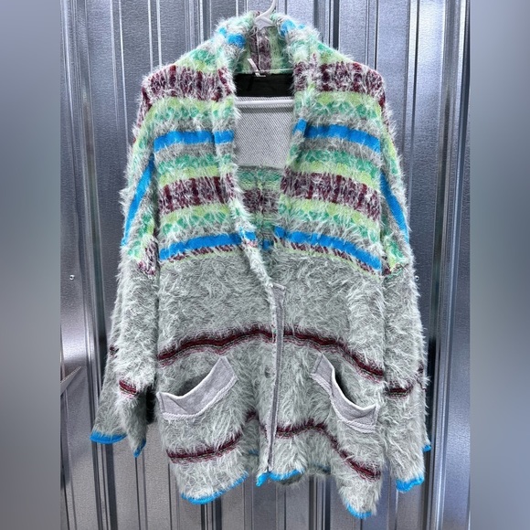 Free People Sweaters - Free People Cardigan Sweater Shaggy Striped Size Small Oversized